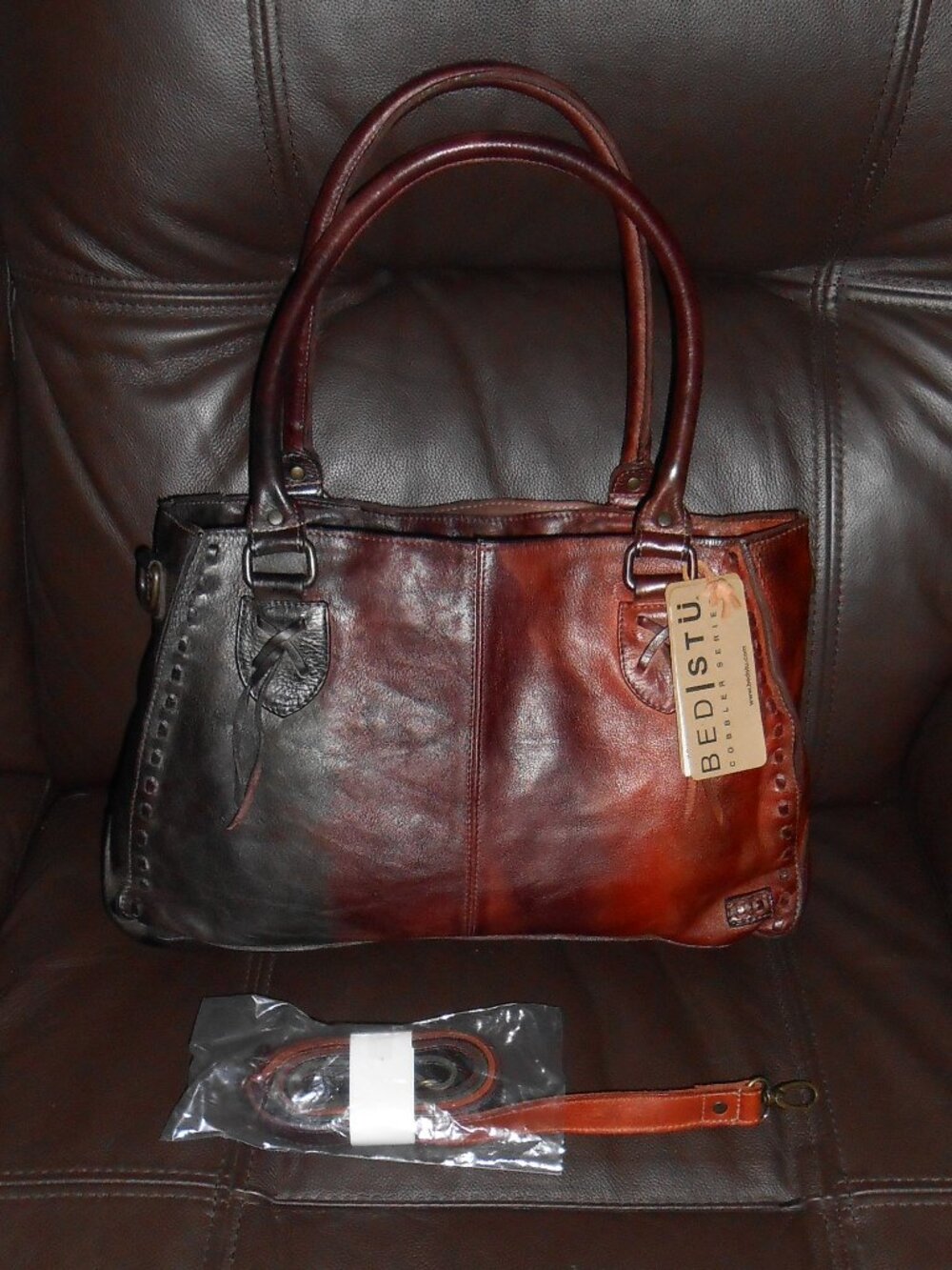 NWT Bed Stu Rockababy Bird of Paradise TD Tie Dye leather crossbody bag